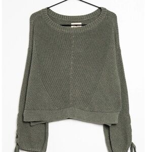 Hollister Co. Bell Sleeve Lace-Up Sweater (Size Medium)